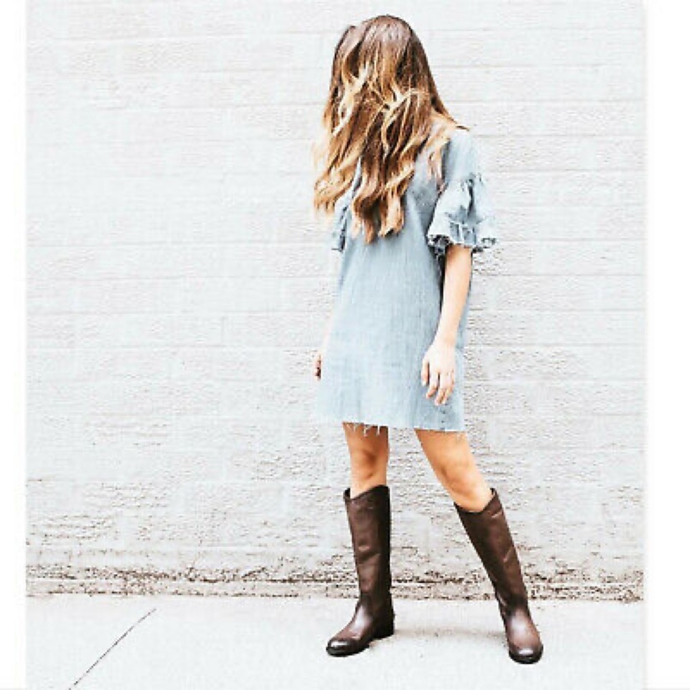 Frye Melissa Button 2 Redwood Leather Tall Boots - Picture 3 of 15